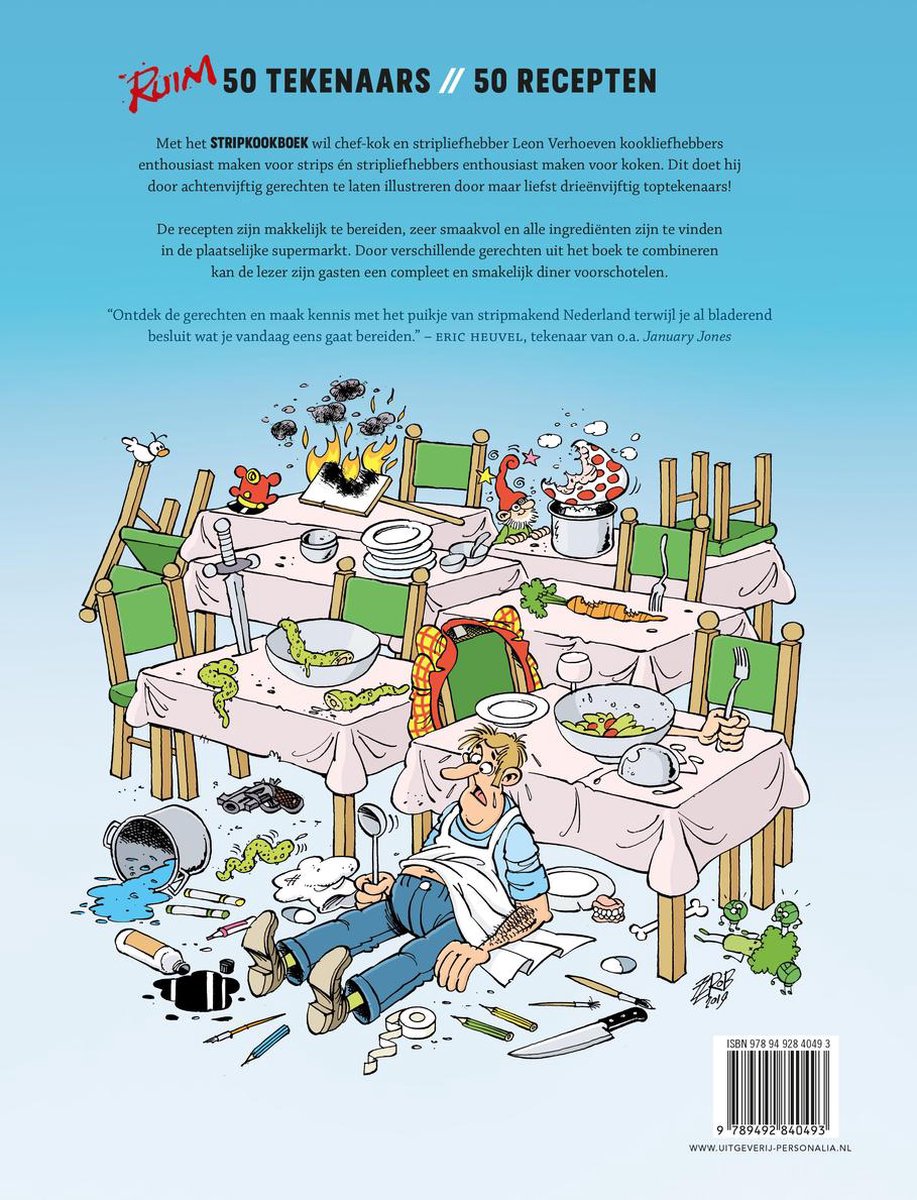 Stripkookboek door Leon Verhoeven (hardcover)(gesigneerd)